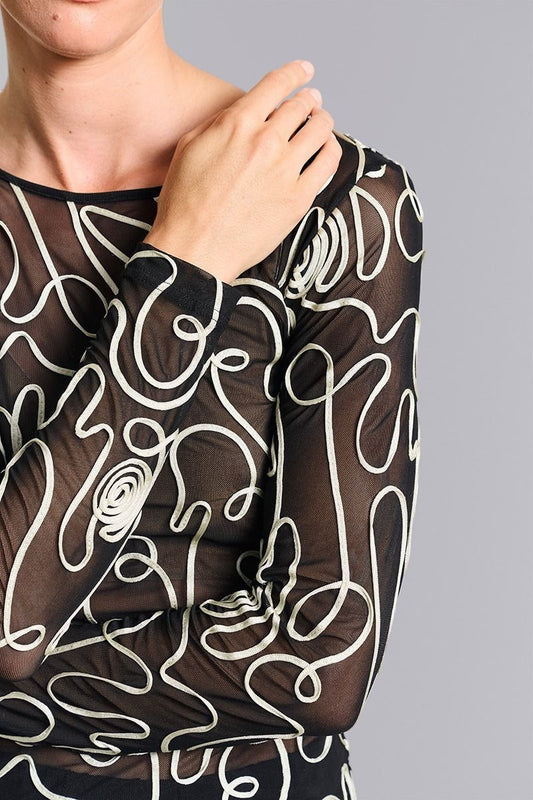 Twirl mesh mesh t-shirt