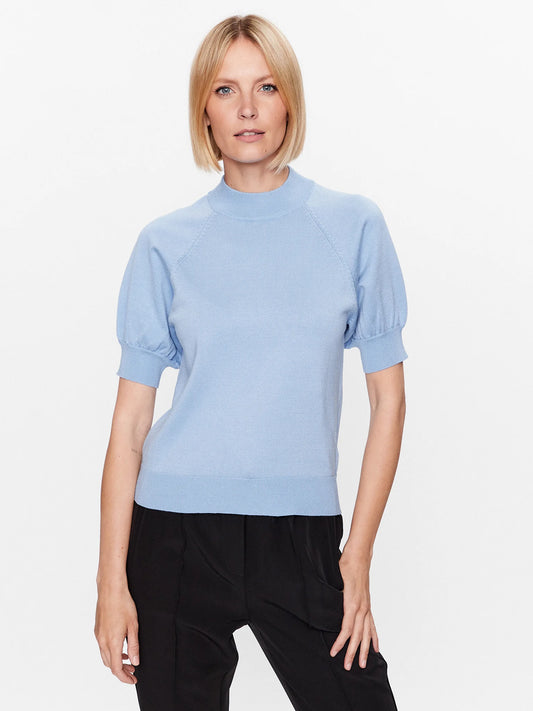 Bruuns Bazaar - Knit Short Sleeve Top - Light Blue