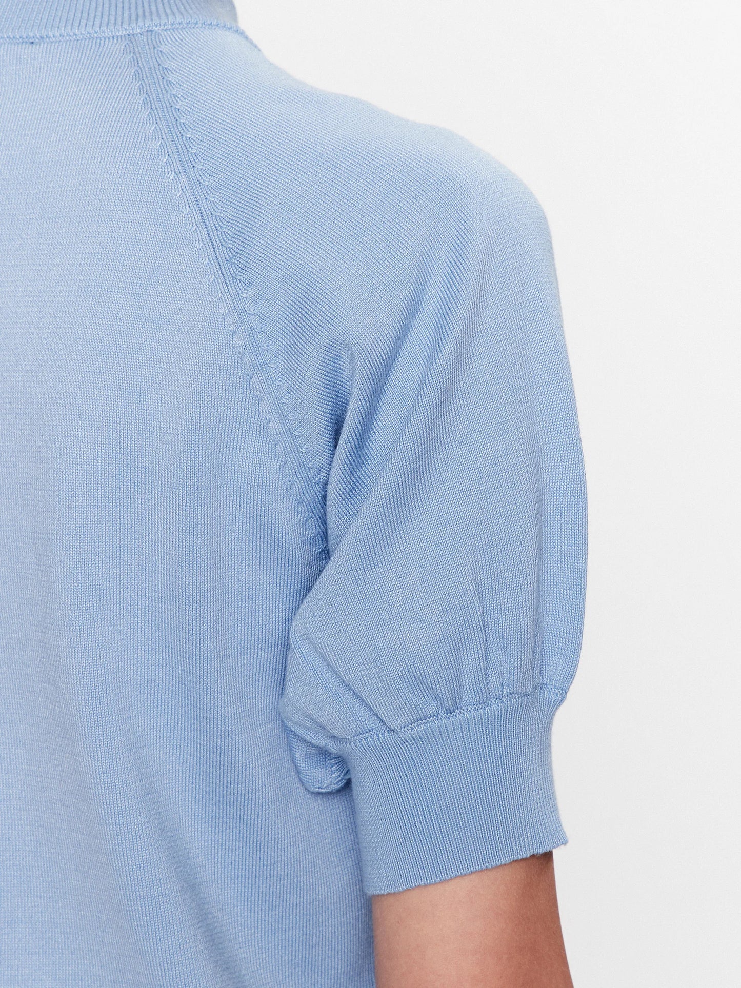Bruuns Bazaar - Knit Short Sleeve Top - Light Blue