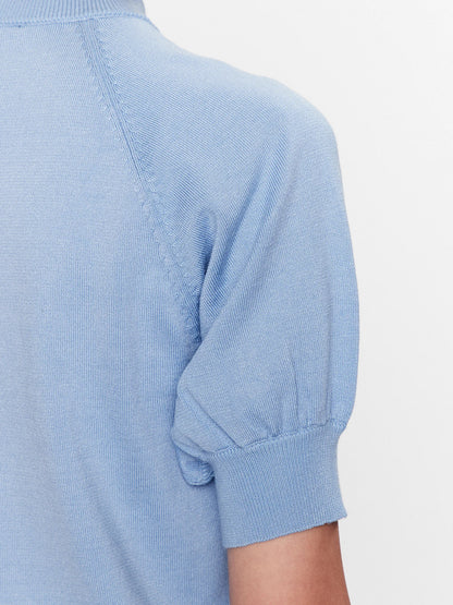 Bruuns Bazaar - Knit Short Sleeve Top - Light Blue