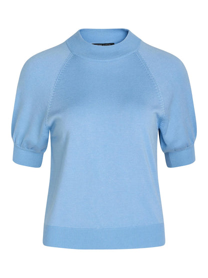 Bruuns Bazaar - Knit Short Sleeve Top - Light Blue