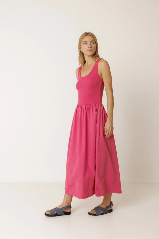 Indi & Cold - Combination Poplin Dress - Fresa