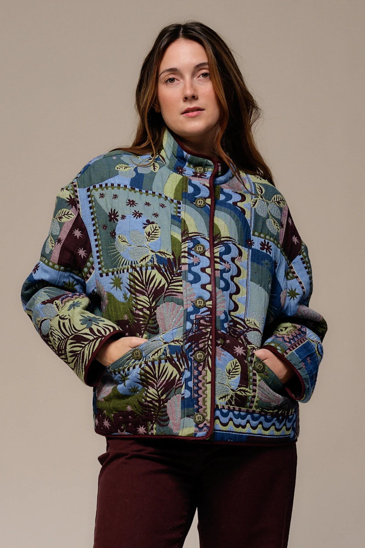 Mat De Misaine - Valdez Coat Jacquard - Burgundy
