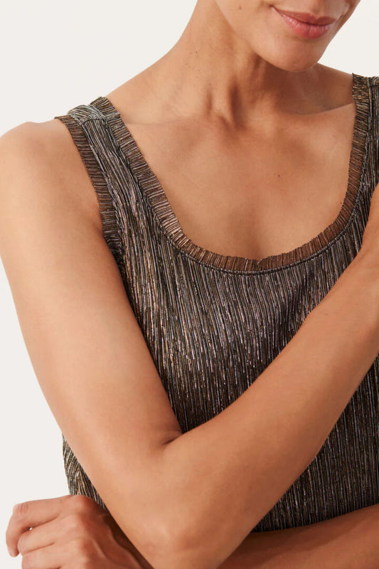 Chevie Black Metallic Glitter Top