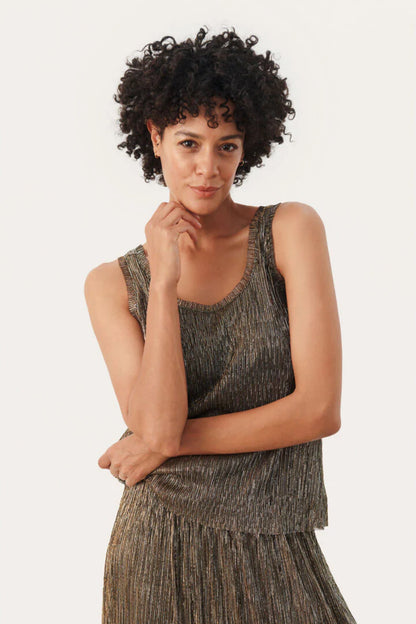 Chevie Black Metallic Glitter Top