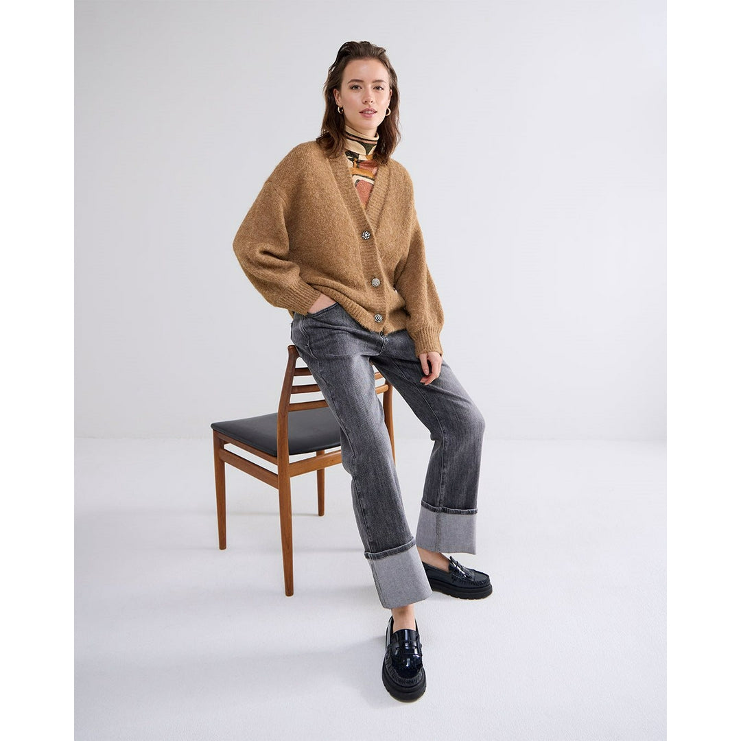 FANCY BUTONS CARDIGAN COZY MELANGE KNIT