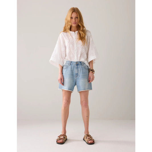 Summum - Blouse 3d Flower Blouses - White