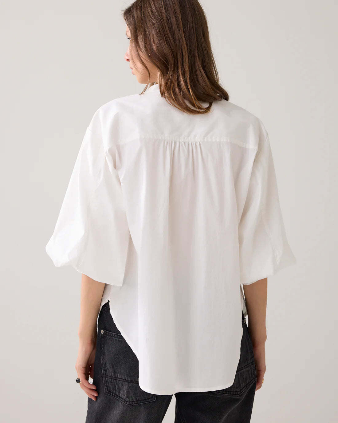 Summum - Cotton Stretch Blouse - Soft White