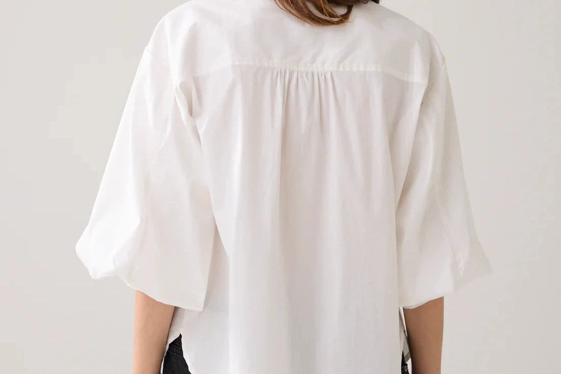 Summum - Cotton Stretch Blouse - Soft White