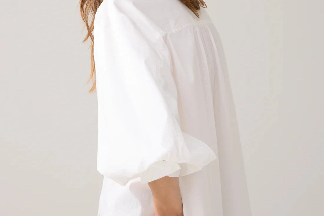 Summum - Cotton Stretch Blouse - Soft White