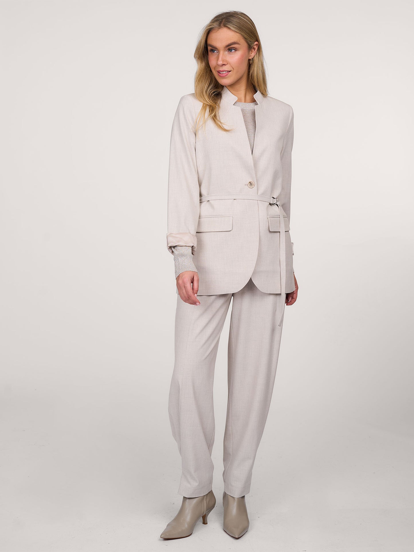 Summum - Trousers Viscose Blend Stretch - Light Grey