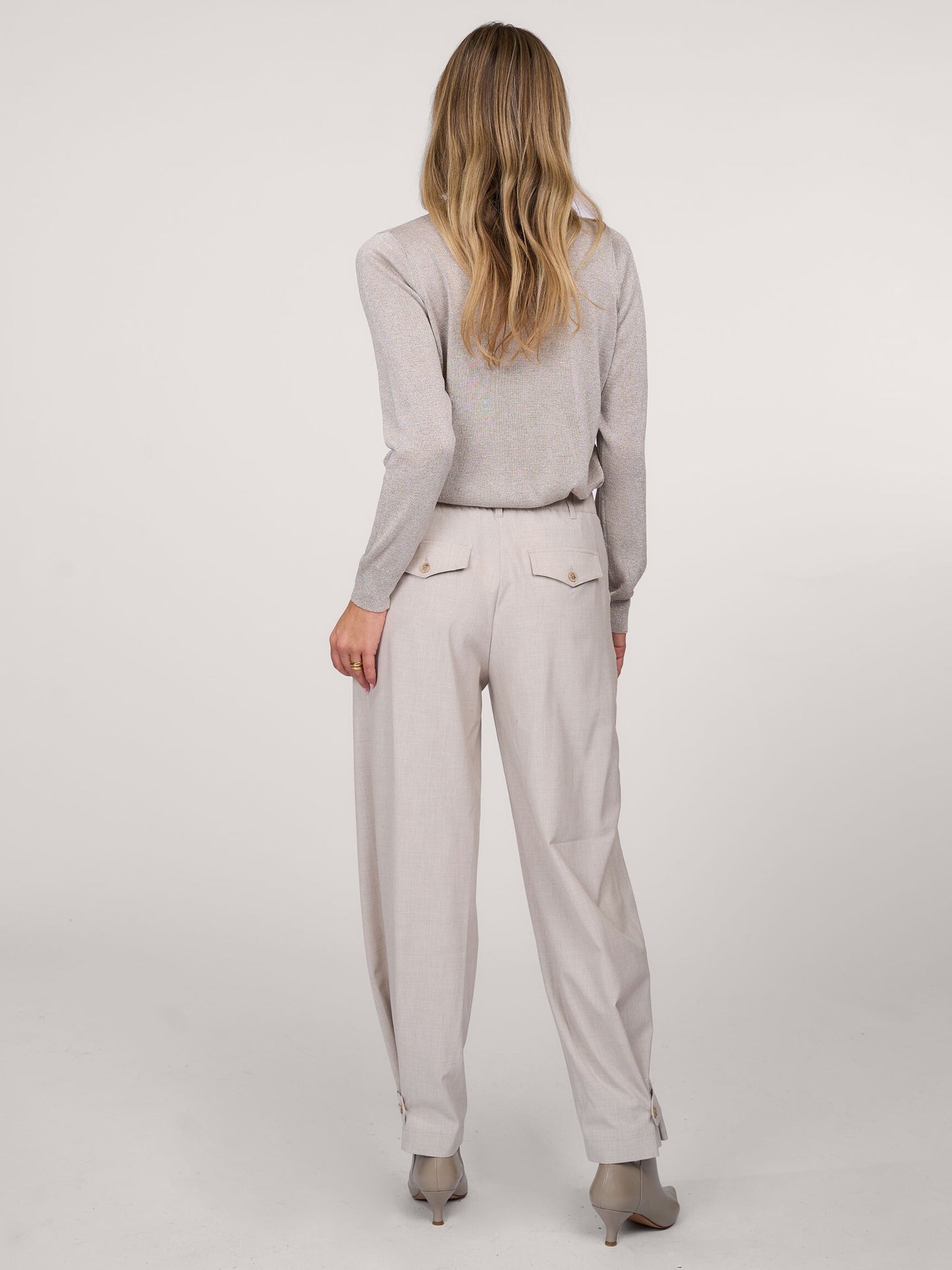 Summum - Trousers Viscose Blend Stretch - Light Grey