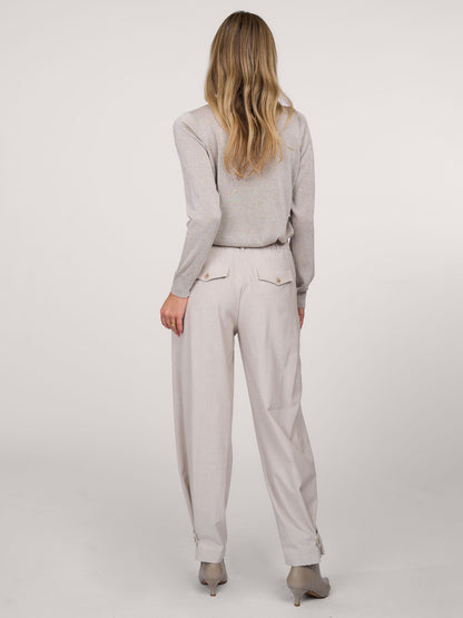 Summum - Trousers Viscose Blend Stretch - Light Grey