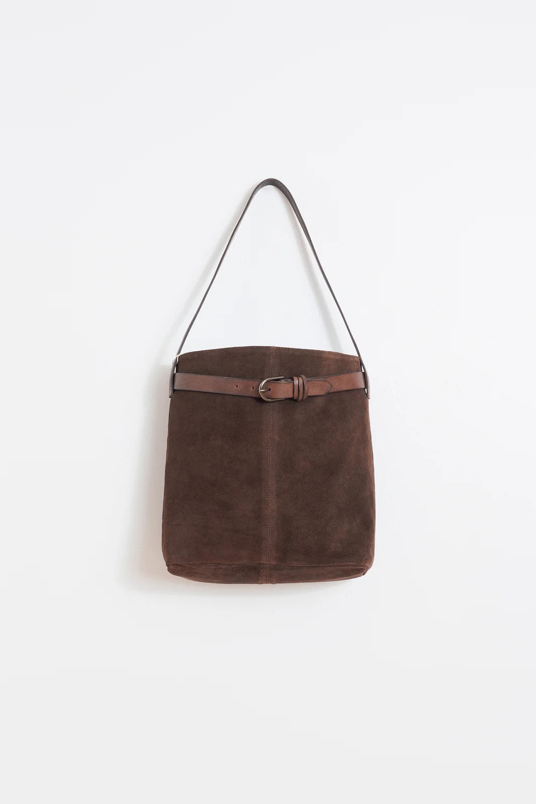 Indi&Cold - MEDIUM SUEDE LEATHER BAG - Chocolate