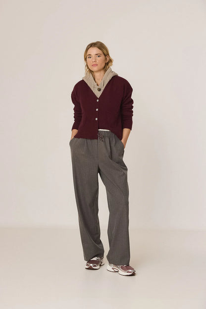 Indi & Cold - Short Cardigan with Cashmere - Berry