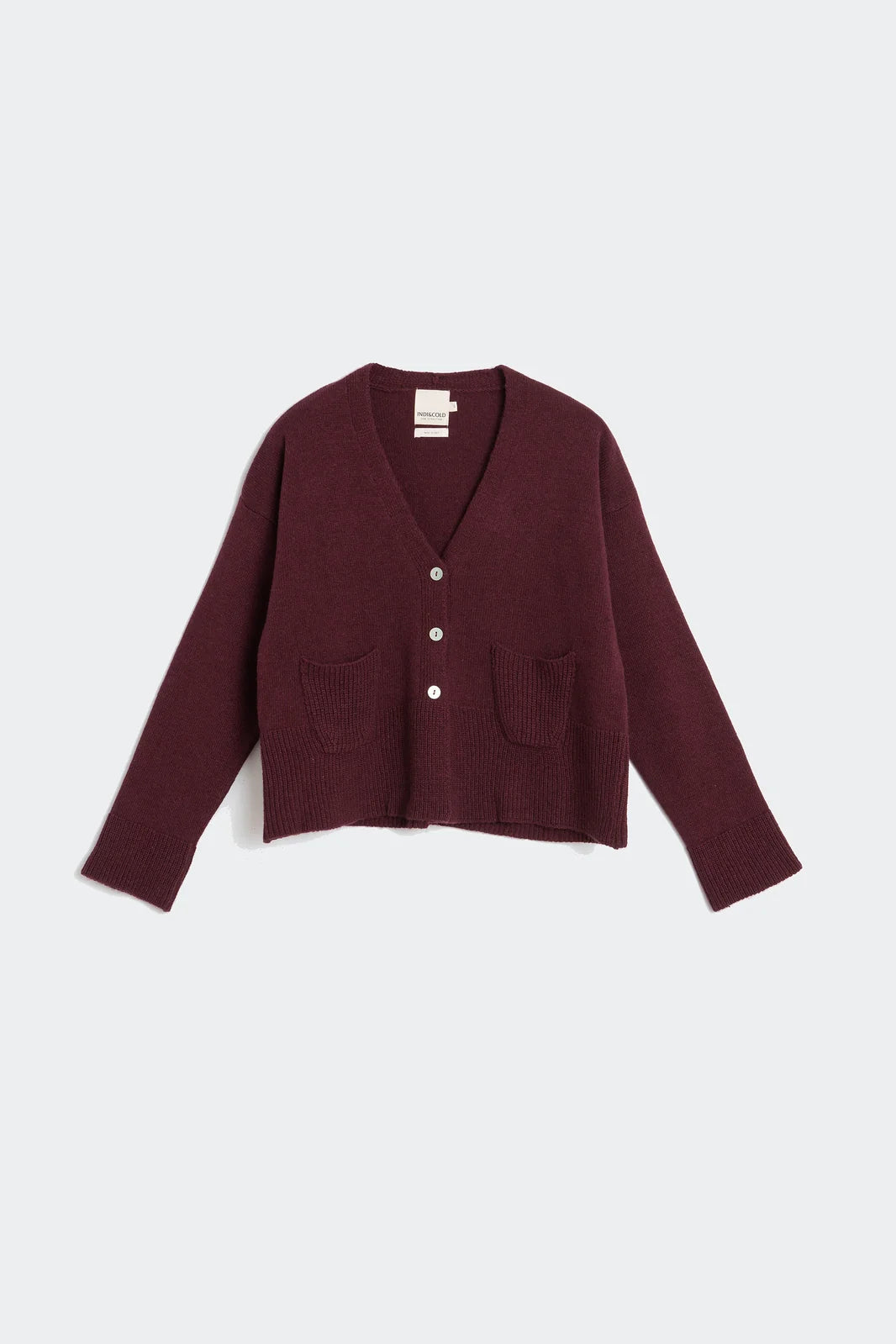 Indi & Cold - Short Cardigan with Cashmere - Berry