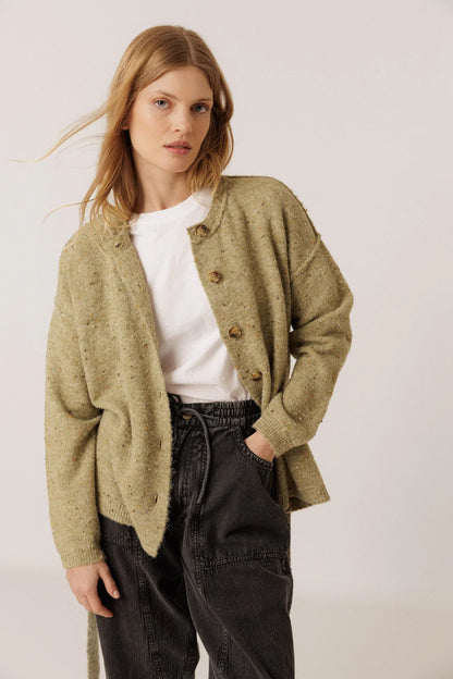 Indi & Cold - Cardigan with Belt - Verde