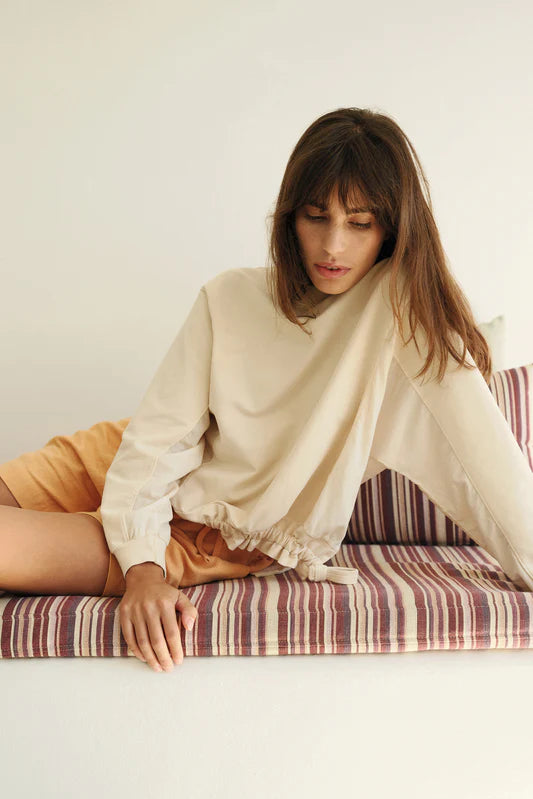 ORGANIC COTTON SWEATSHIRT WITH TIE DETAILS