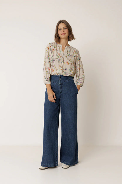 Indi & Cold - Shirt with gathered detail - Floral print