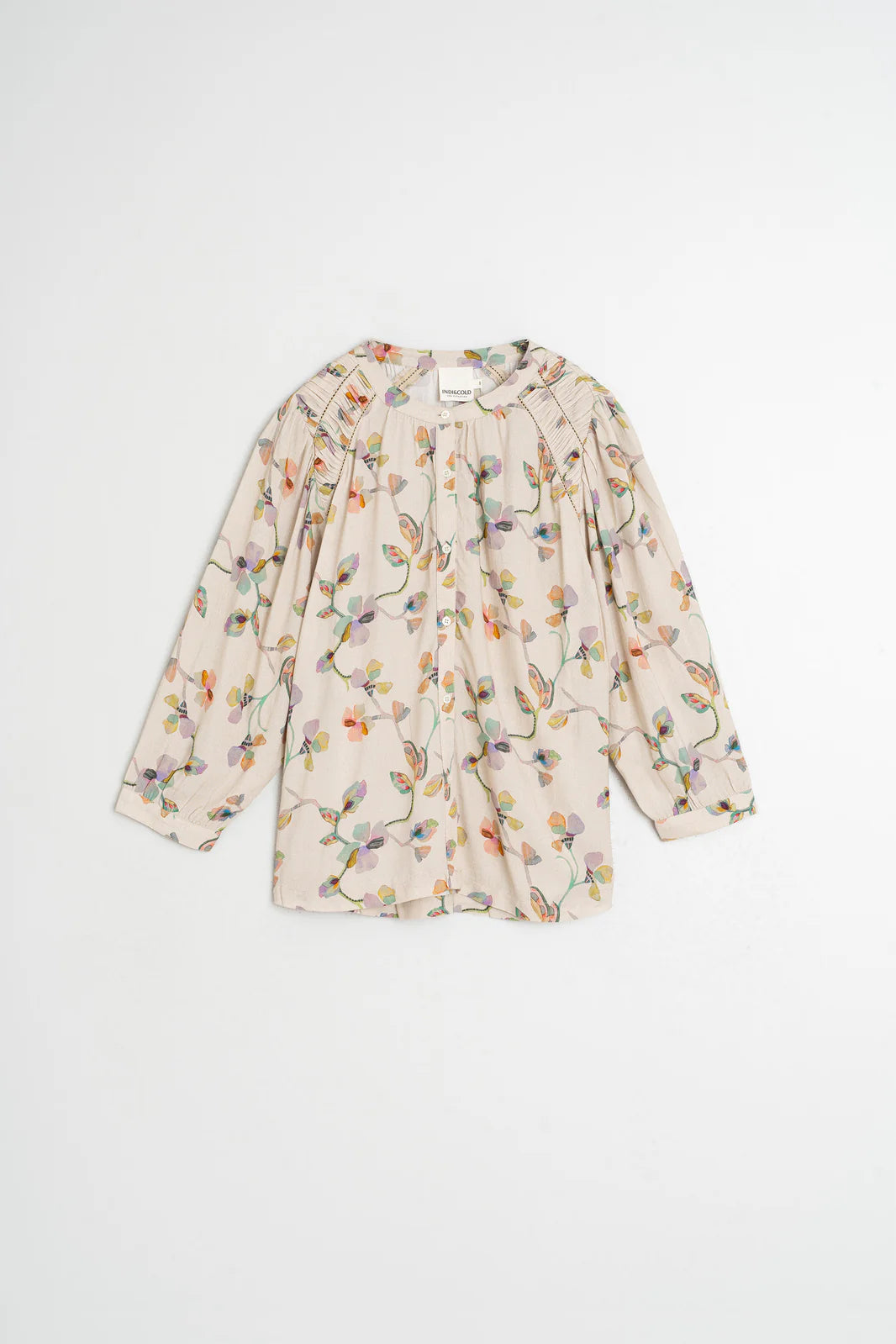Indi & Cold - Shirt with gathered detail - Floral print