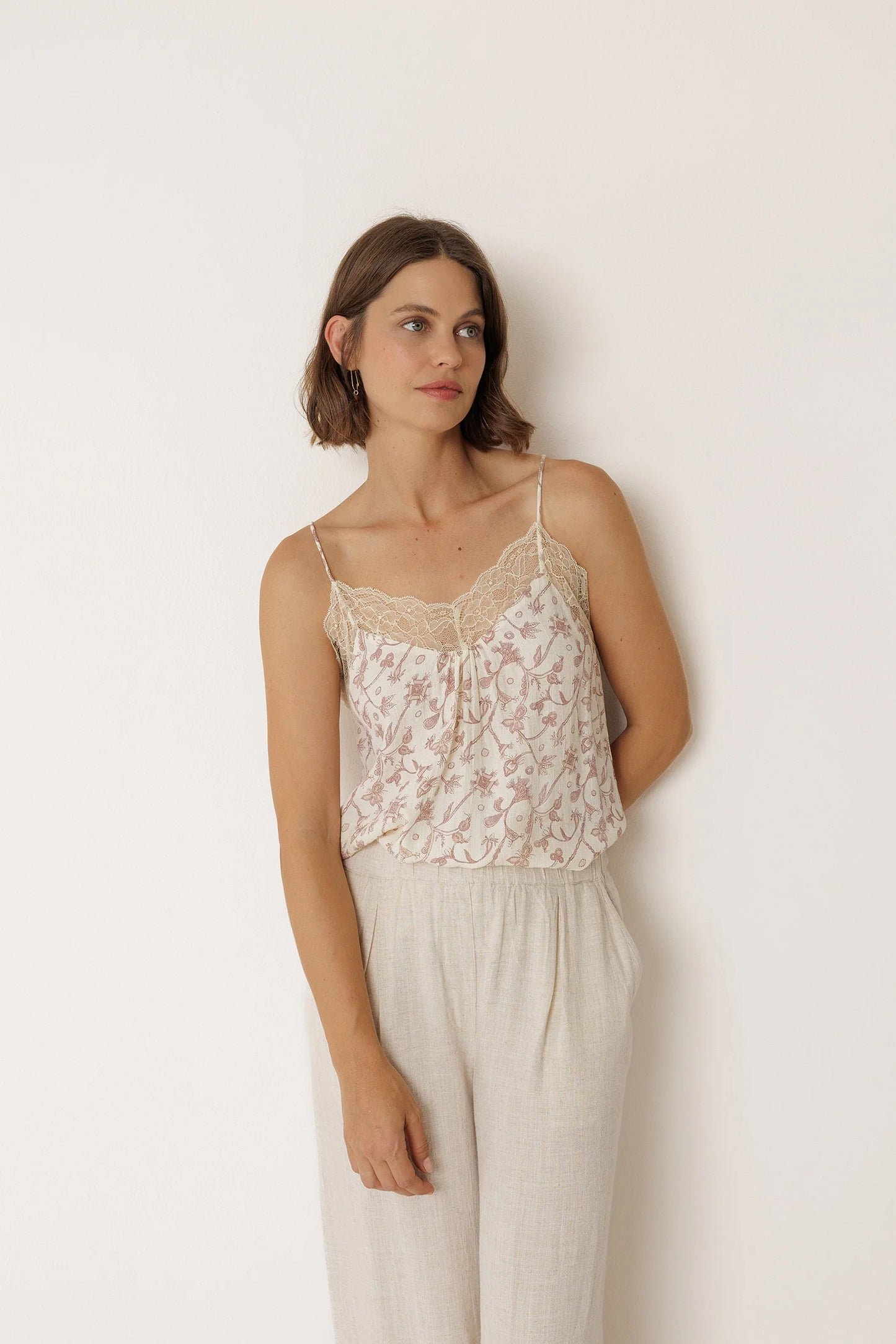 Indi & Cold - Lace Lingerie Top - Paisley Print