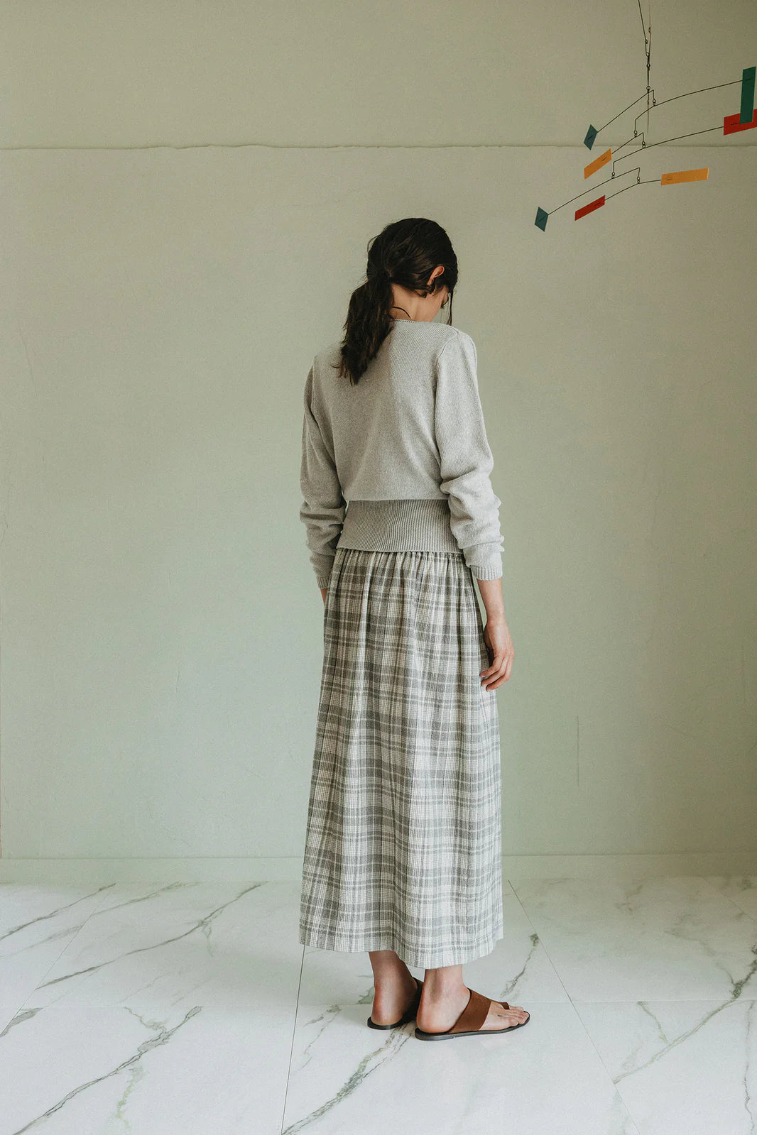 Indi & Cold - Crossover Knit Cardigan - Light Grey